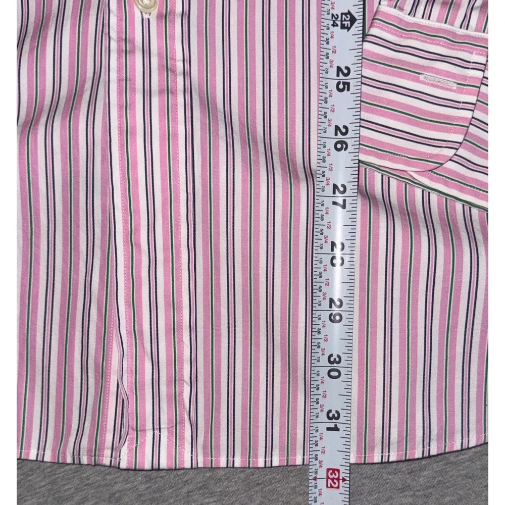Polo Ralph Lauren Mens XL Stanton Classic Fit Pink Stripe Shirt Preppy Business